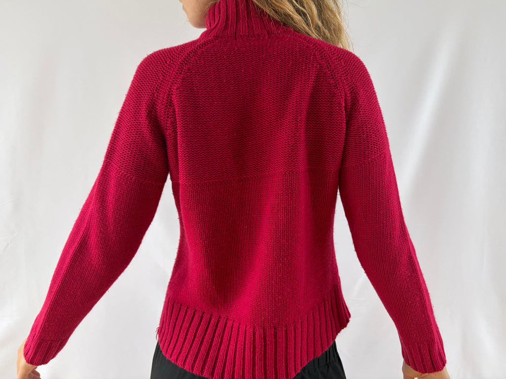 Dyb pink zip up striktrøje