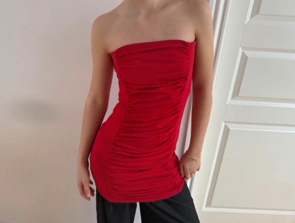 Rød tubedress