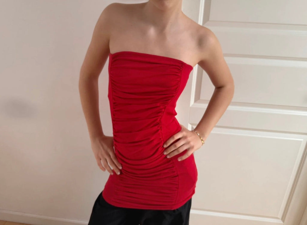 Rød tubedress