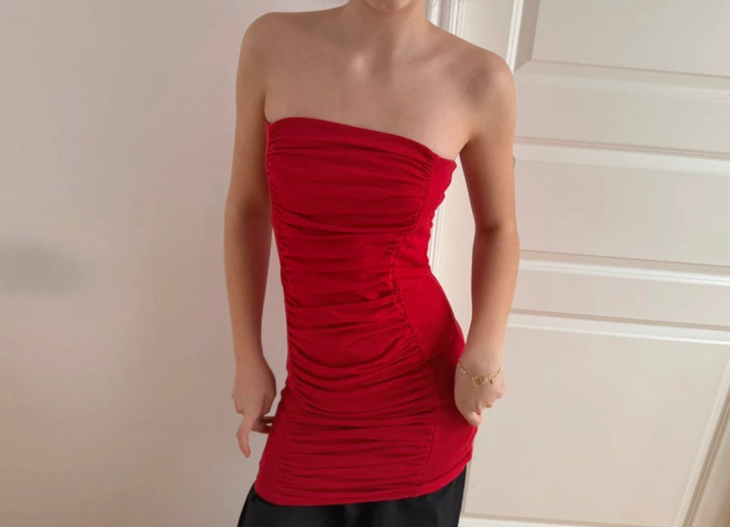 Rød tubedress