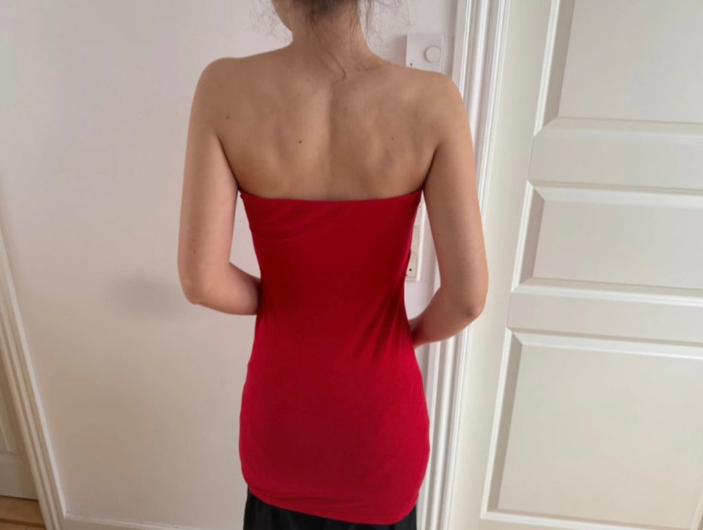 Rød tubedress