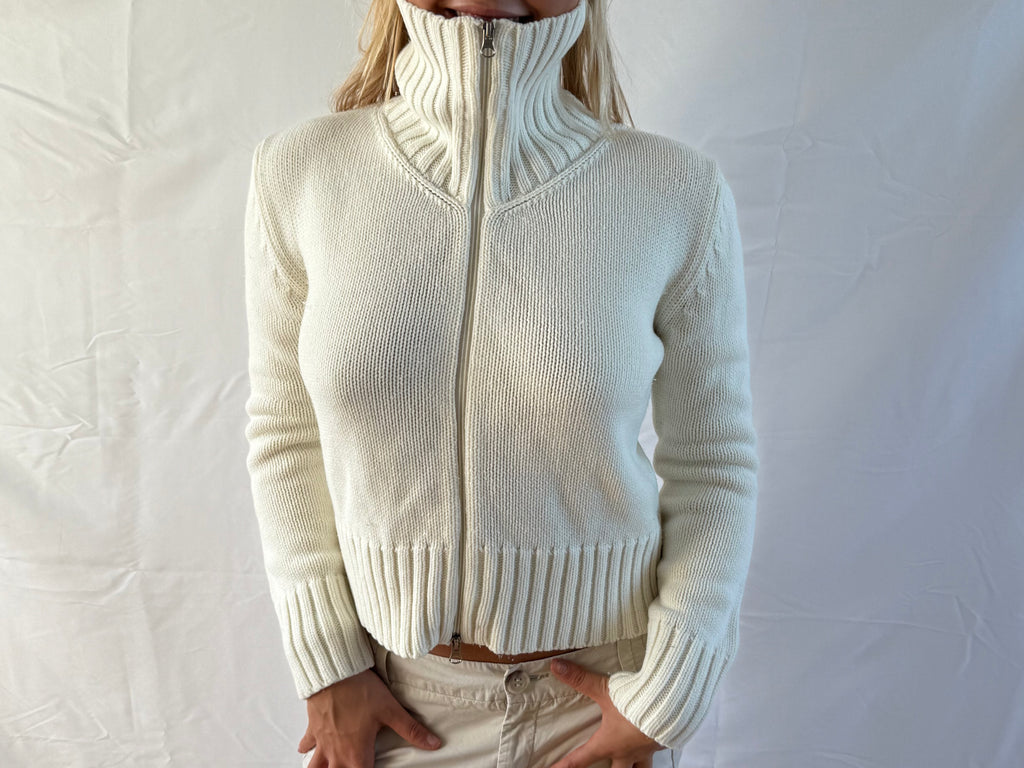 Hvid zip-up
