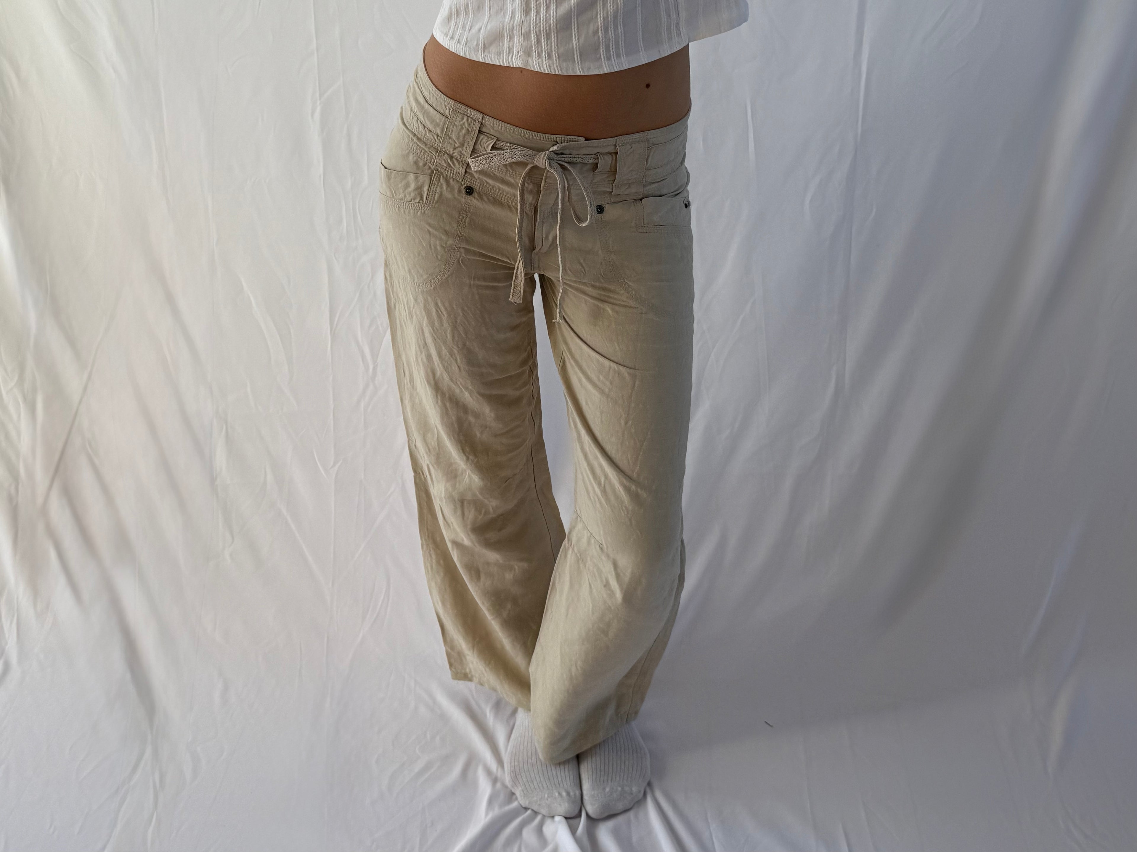 Beige hørbukser