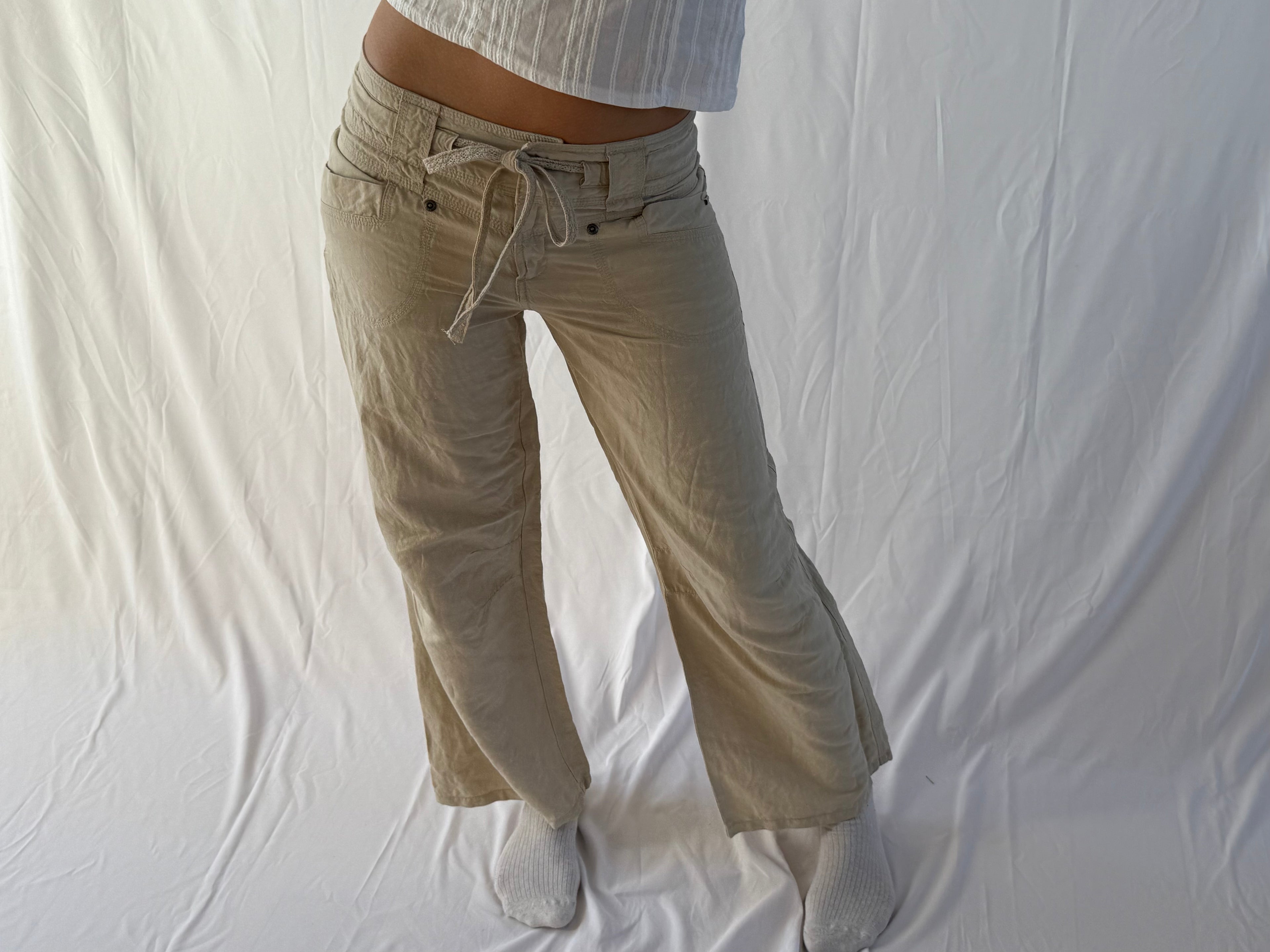 Beige hørbukser