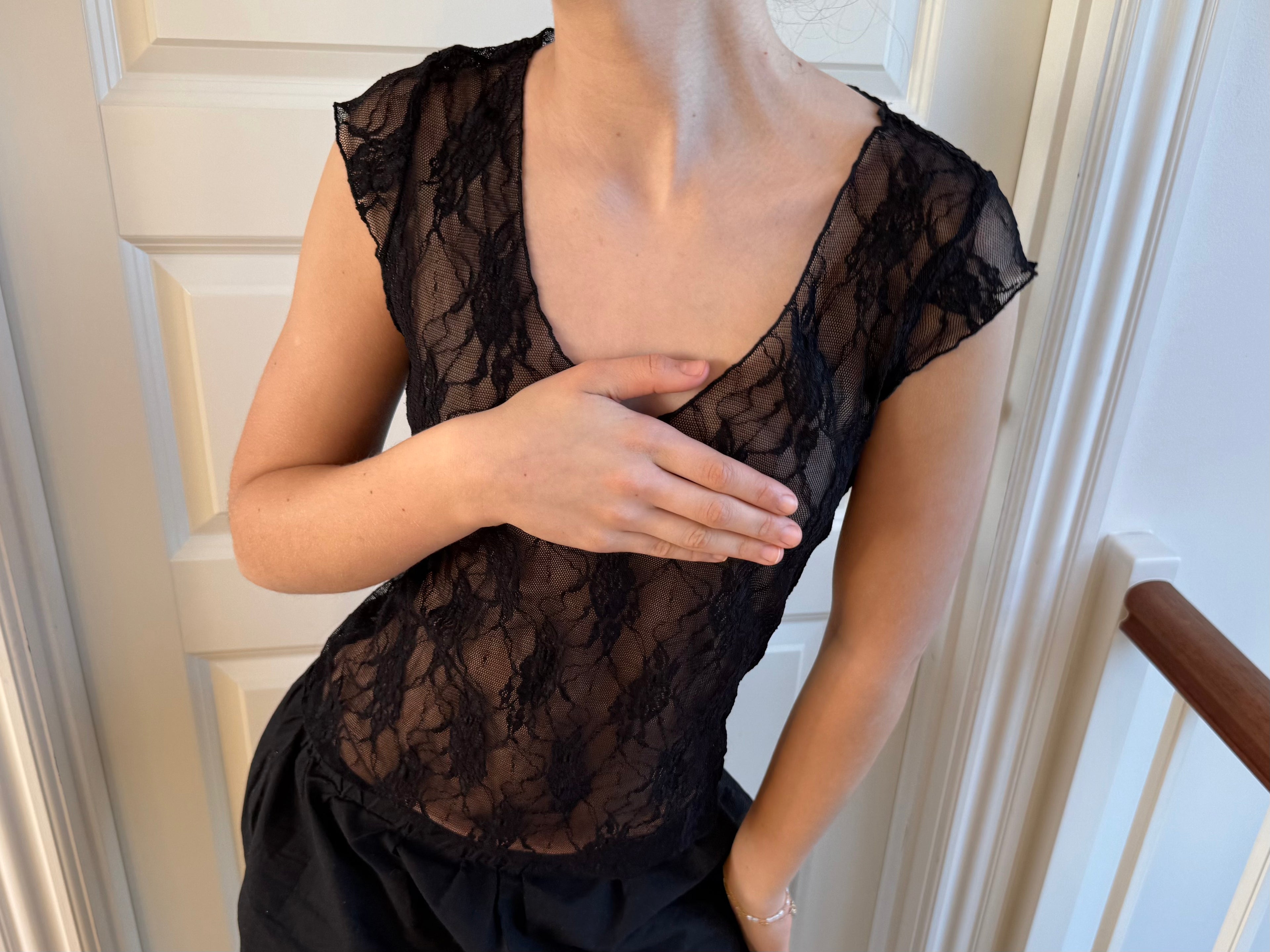 Sort mesh blondetop