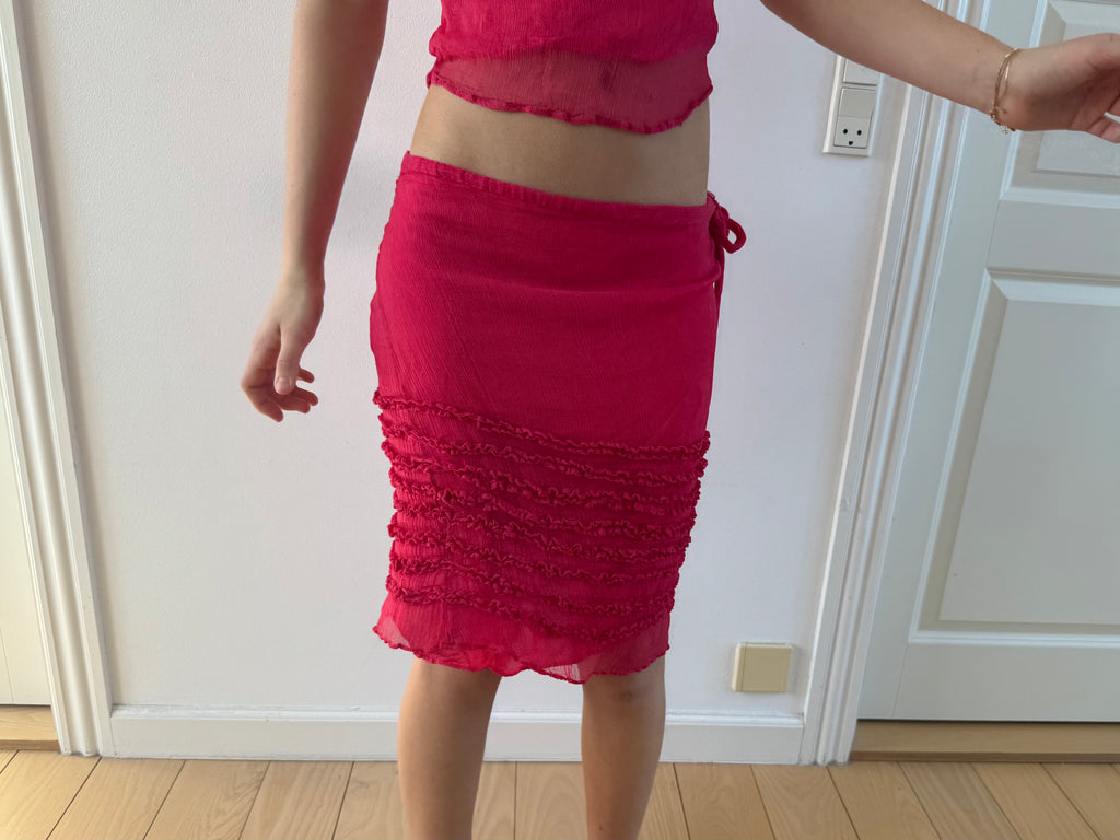 Pink sæt, nederdel + top