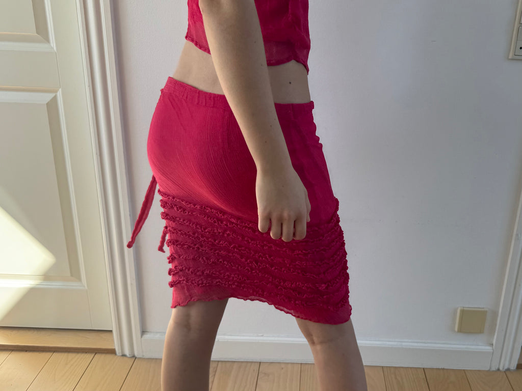 Pink sæt, nederdel + top