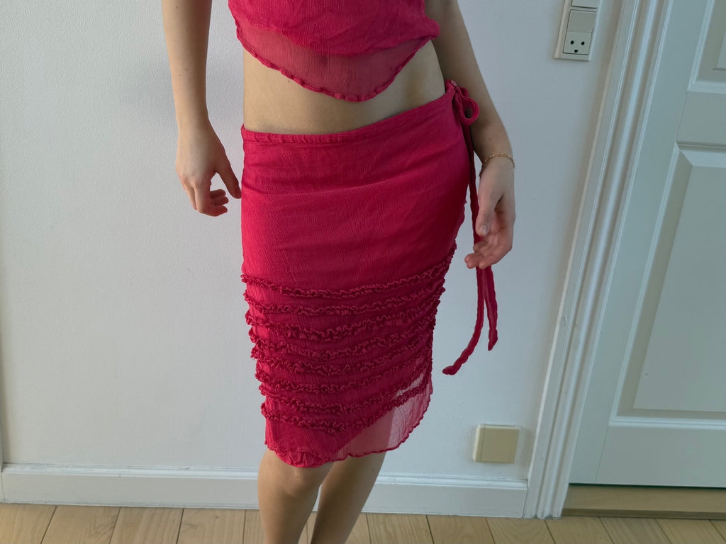 Pink sæt, nederdel + top
