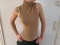 Gold open-back turtleneck